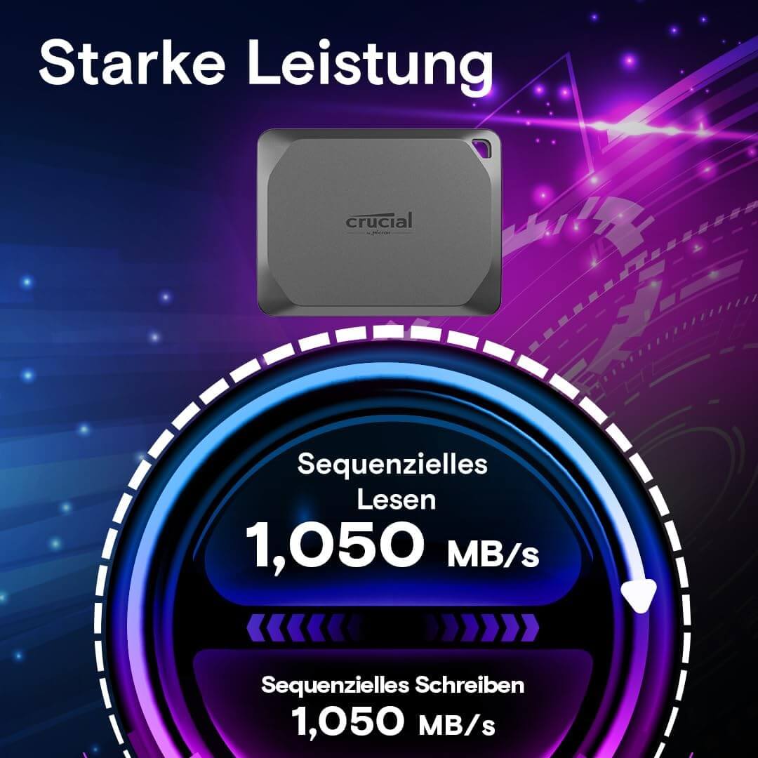 Crucial X9 Pro Externe SSD Geschwindigkeit