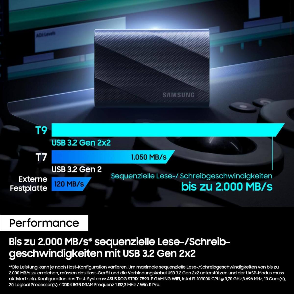 Samsung Portable SSD T9 Geschwindigkeit