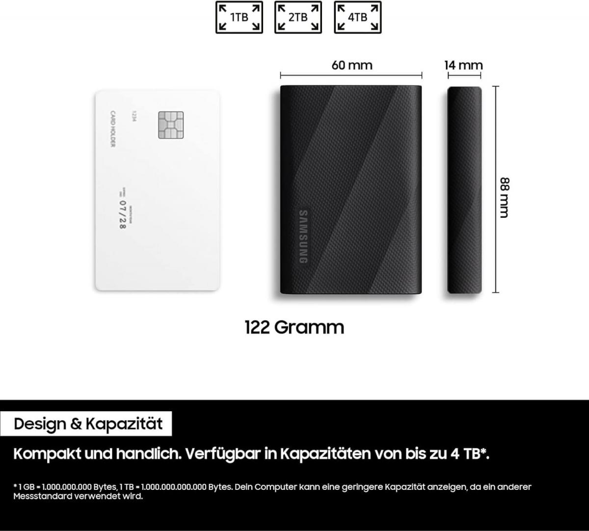 Samsung Portable SSD T9 Maße