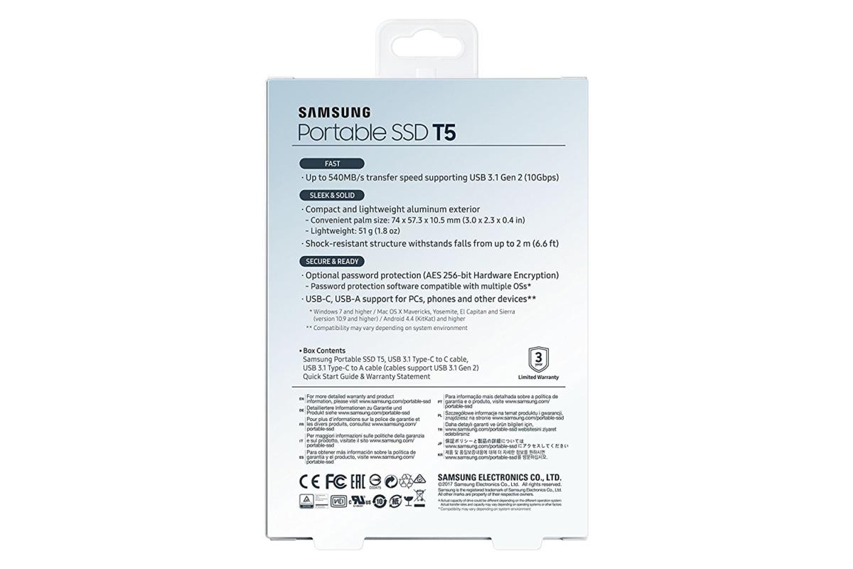 Samsung Portable SSD T5 Verpackung