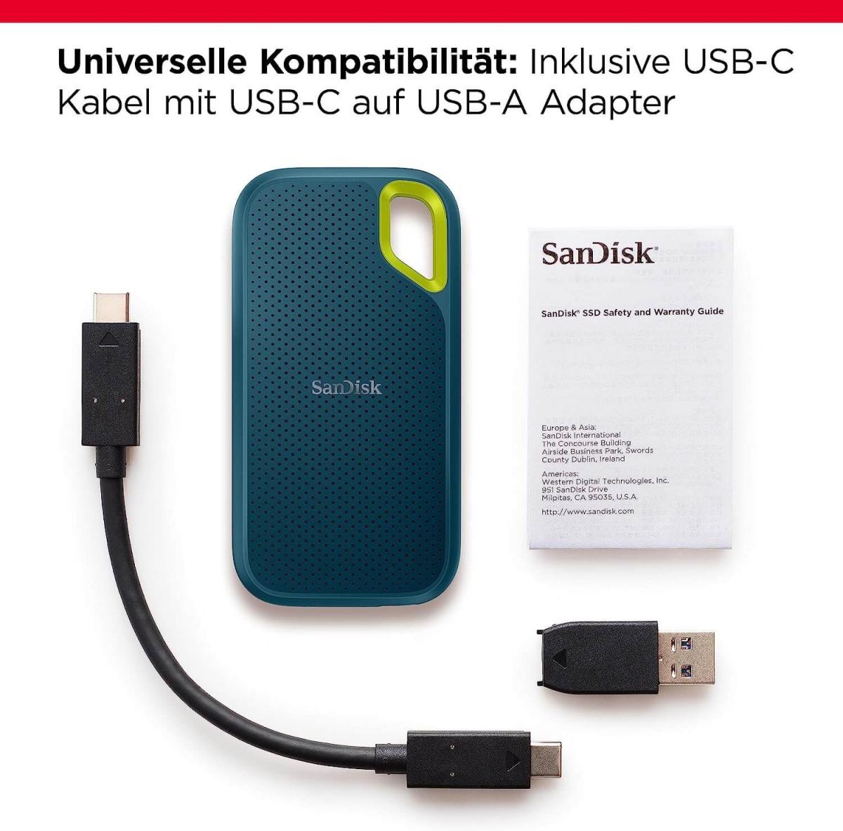 SanDisk Extreme Portable SSD V2 Lieferumfang